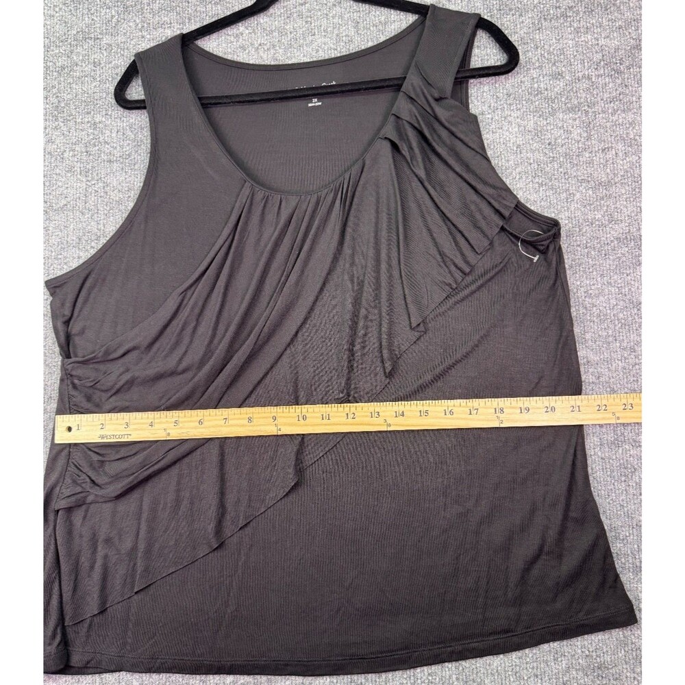 Coldwater Creek Black Sleeveless Draped Tank Top 2X Rayon 20W 22W - Picture 3 of 9
